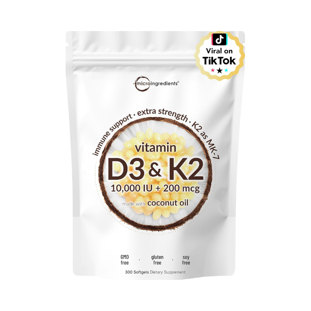 Suplementos - Vitamina D3 10,000 IU + K2 MK7 - Micro Ingredients | 300 Softgels