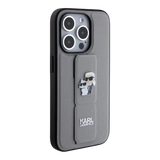 Estuche - Karl Lagerfeld hc gripstand saffiano kc pins silver iphone 15 pro max color gris