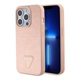Estuche - Guess pu croco triangle logo pink iphone 15 pro max color rosado