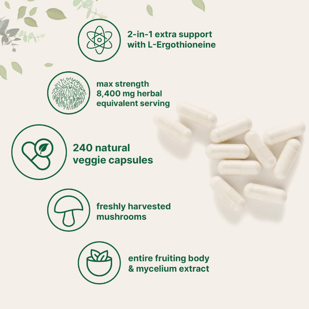 Suplementos - Lion’s Mane+ Micro Ingredients | 8,400mg | 240 Cápsulas Vegetarianas