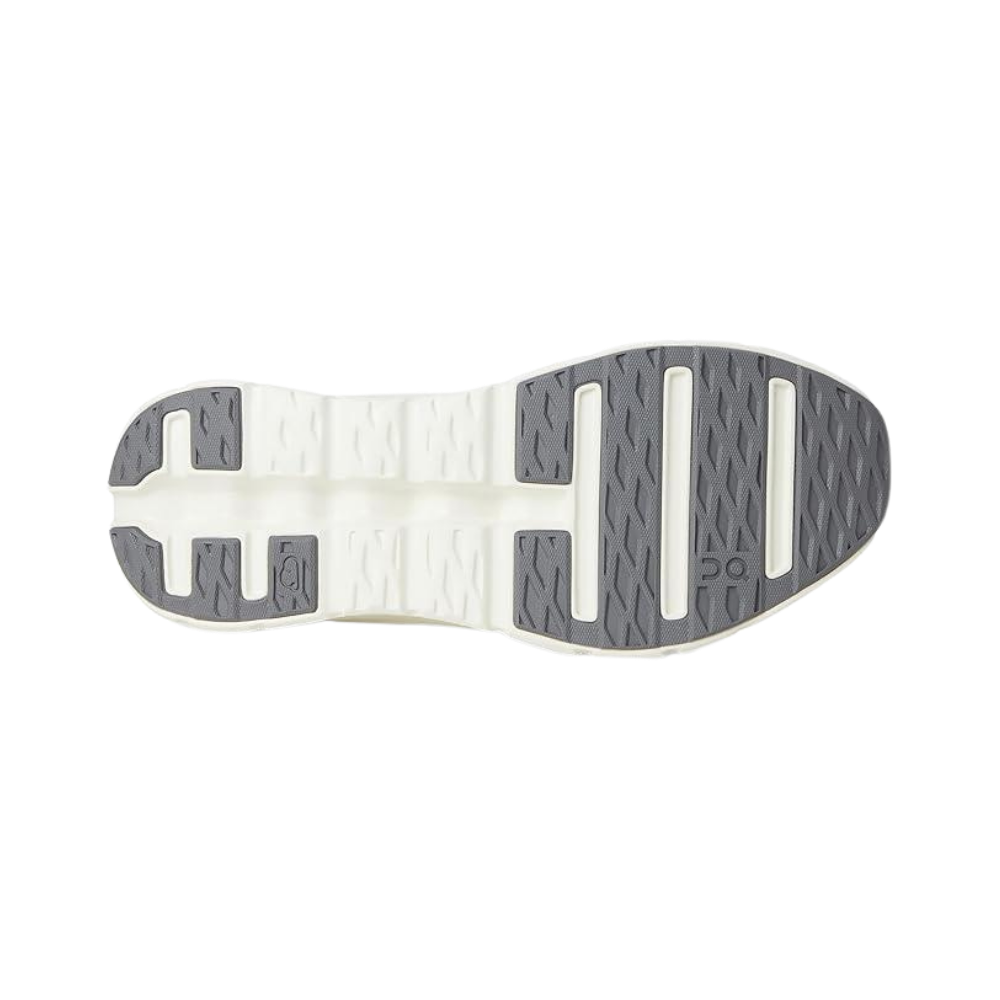 On Cloudtilt Rock Ivory suela inferior - patrón CloudTec gris marfil amortiguación reactiva transición fluida