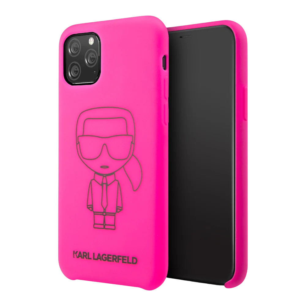 Estuche - Karl Lagerfeld silicone ikonik black outline pink iphone 11 color rosado