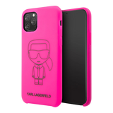 Estuche - Karl Lagerfeld silicone ikonik black outline pink iphone 11 color rosado