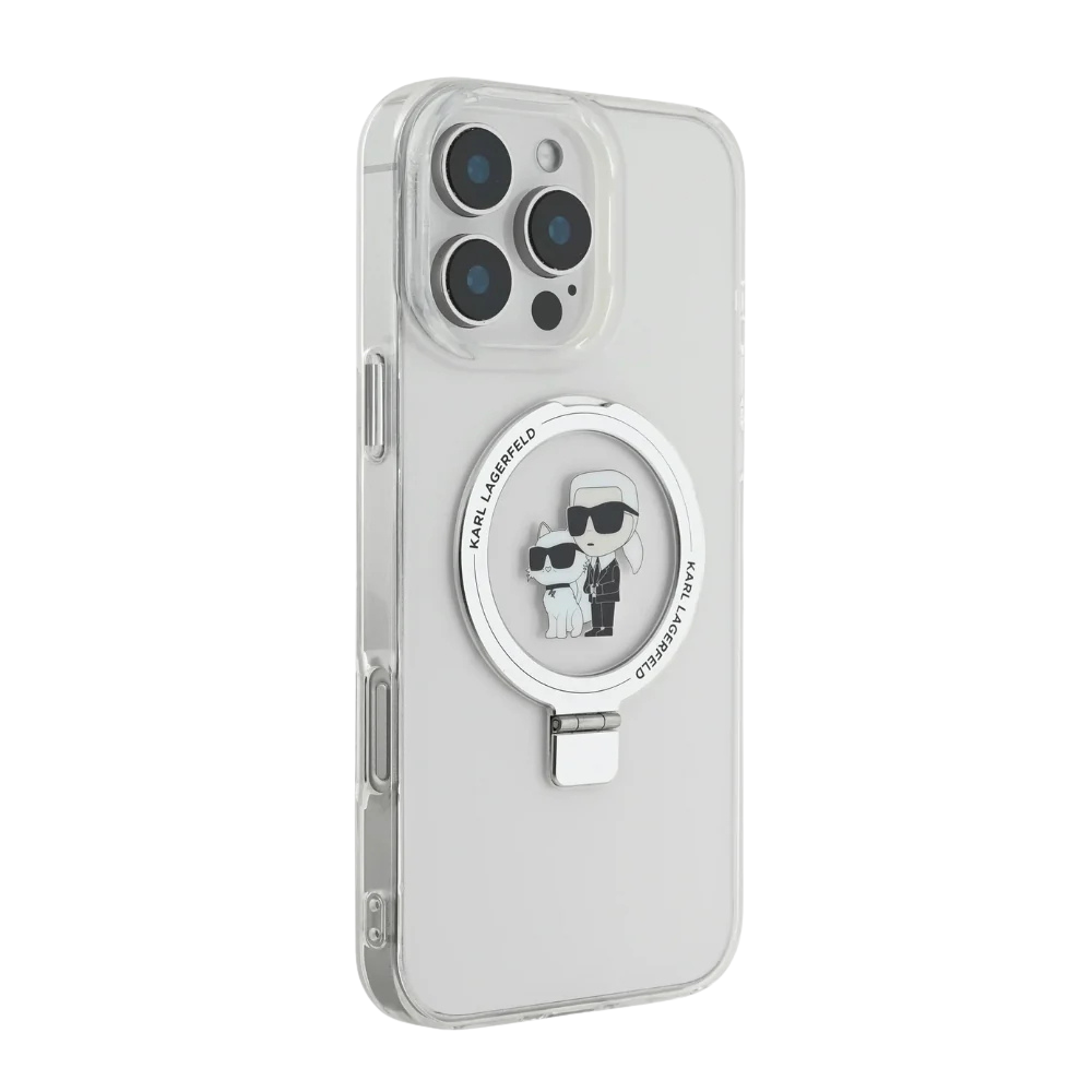 Estuche - Karl Lagerfeld hc magsafe ringstand kc white iphone 16 pro max